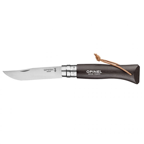 Couteau Opinel 8 VRI NOIR BRUN + lien baroudeur